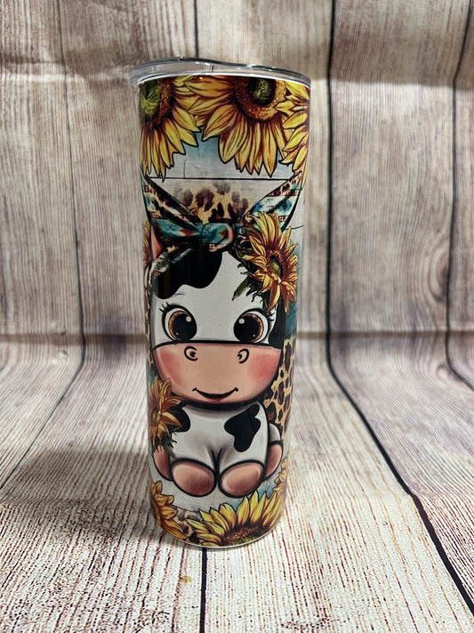 Cow with Sunflower Tumbler